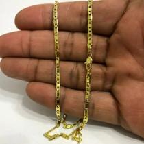 Corrente Masculino Piastrine 3mm Cordão Banhado Ouro 18