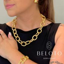 Corrente maxi elos robustos com fecho de argola com mola banhada em ouro 18k Corrente maxi elos robustos com fecho de argola com mola banhada em ouro 18k