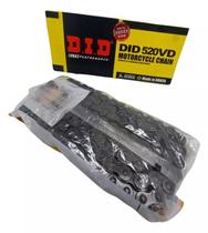 Corrente Moto DID 520 520VD 118 Elos Com Retentor Até 450cc Corrente Moto DID 520 520VD 118 Elos Com Retentor Até 450cc