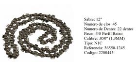 Corrente Motosserra Sabre 12 22 dentes - Kawashima 22-00445 Corrente Motosserra Sabre 12 22 dentes - Kawashima 22-00445