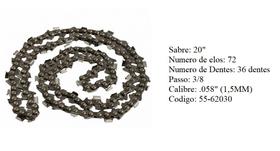 Corrente Motosserra Sabre 20 36 dentes - Nakashi 55-62030