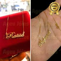 Corrente Nome Ouro 18k Cordão Colar Feminino Ouro Delicado Corrente Nome Ouro 18k Cordão Colar Feminino Ouro Delicado