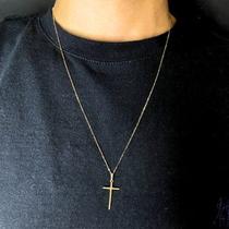 Corrente Ouro 18k Pingente Cruz Cordão Corrente Masculina Tijolinho Corrente Ouro 18k Pingente Cruz Cordão Corrente Masculina Tijolinho