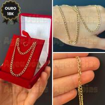 Corrente Ouro 3mm Grumet Ouro 18k Cordão Masculino 60cm Ouro