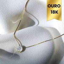 Corrente Ouro Pingente Ponto de Luz Veneziana Ouro 18k