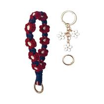 Corrente Para Celular Estilo Boêmio Com Margaridas Tecidas À Mão, Criativa E Fashion, Pingente