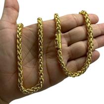 Corrente Peruano 7mm Luxo Banhado a Ouro 18k Corrente Peruano 7mm Luxo Banhado a Ouro 18k