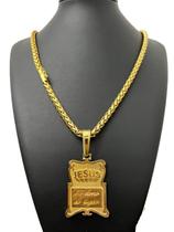 Corrente Peruano 8mm + Pingente Jesus - Banhado a Ouro 18k Corrente Peruano 8mm + Pingente Jesus - Banhado a Ouro 18k