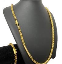 Corrente Peruano 8mm + Pulseira - Banhado a Ouro 18k Corrente Peruano 8mm + Pulseira - Banhado a Ouro 18k
