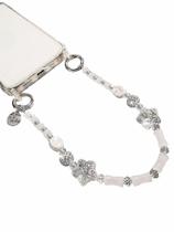 Corrente Phone Charm Long Pond Cute Pearl & Crystal Bead Corrente Phone Charm Long Pond Cute Pearl & Crystal Bead