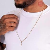 Corrente Piastrine 2mm Pingente Banho Ouro 18k