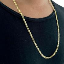 Corrente Piastrine 4mm Fecho 750 Banhado a Ouro 18k