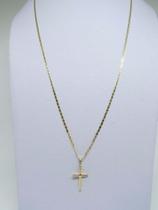Corrente Piastrine 70cm 1.7mm 2.7g Pingente Crucifixo Ouro18k 750 Corrente Piastrine 70cm 1.7mm 2.7g Pingente Crucifixo Ouro18k 750