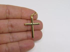 Corrente Piastrine 70cm + Pingente Crucifixo De Ouro 18k