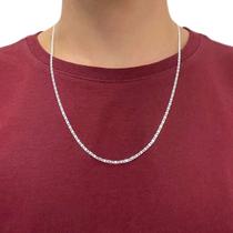 Corrente Piastrine Lacre 2mm de Prata 925 Legítima Maciça Italiana Original 60cm e 70cm