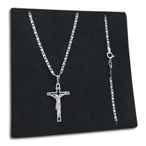 Corrente Piastrine Lacre e Pingente Crucifixo Jesus Cristo Prata 925 Legítima Maciça Original Italiana 60cm 70cm Corrente Piastrine Lacre e Pingente Crucifixo Jesus Cristo Prata 925 Legítima Maciça Original Italiana 60cm 70cm