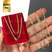 Corrente Piastrine Ouro 18k Feminina Masculina Maciço Cordão Colar Ouro Corrente Piastrine Ouro 18k Feminina Masculina Maciço Cordão Colar Ouro