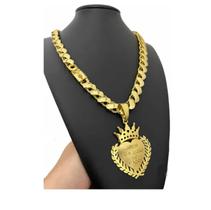 Corrente + Pingente 12mm Friso S Dupla Face camadas grossas