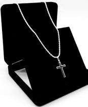 Corrente Pingente De Prata 925 Cordão Baiano Cruz Crucifixo Corrente Pingente De Prata 925 Cordão Baiano Cruz Crucifixo