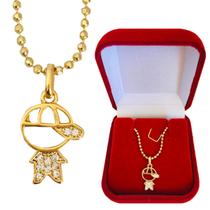 Corrente Pingente Filho Menino Zircônia Para Mães Banhado a Ouro 18k Corrente Pingente Filho Menino Zircônia Para Mães Banhado a Ouro 18k