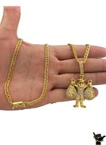 Corrente + Pingente Grumet Lacraia 5Mm Banhado A Ouro 18K