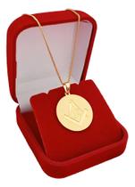 Corrente + Pingente Maçonaria Banhado A Ouro