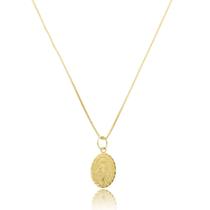 Corrente Pingente Milagrosa Nossa Sra Das Graças Oval Ouro18