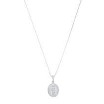 Corrente Pingente Nossa Senhora Auxiliadora Oval Prata 925 kl