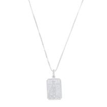 Corrente Pingente Placa Nossa Senhora Aparecida Dupla Face Prata 925 kl