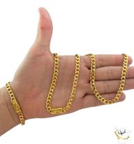 Corrente Pitbull 6mm + Pulseira - Banhado a Ouro Corrente Pitbull 6mm + Pulseira - Banhado a Ouro