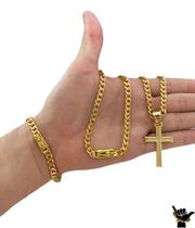Corrente Pitbull 6mm + Pulseira + Pingente - Banhado a Ouro Corrente Pitbull 6mm + Pulseira + Pingente - Banhado a Ouro