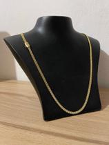 Corrente pitbull lateral 6mm Banhado a ouro 18k + Verniz. WA joias