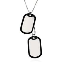 Corrente Placa Identificação Exército Dog Tag Aço Inox 316l