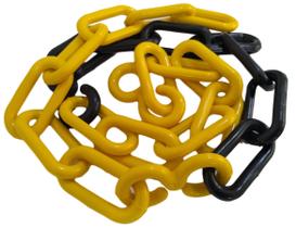 Corrente Plastica Chuva Isolamento 5 Mt Tam P Preta/Amarelo