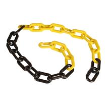 Corrente Plastica de Sinalização Elo Grande Amarela e Preta Plastcor