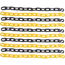 Corrente Plastica Elo Pequeno 6mm Amarela E Preta 20 Metros