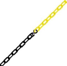 Corrente Plástica Zebrada (Preto/Amarelo) - Elo Pequeno com Junção em S - Marca Plastcor - Código 700.00099