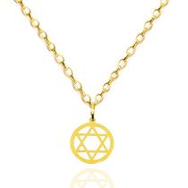 Corrente Portuguesa Com Pingente Estrela de Davi Ouro 18k Corrente Portuguesa Com Pingente Estrela de Davi Ouro 18k