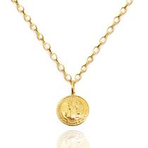 Corrente Portuguesa Com Pingente Medalha São Bento Ouro 18k Corrente Portuguesa Com Pingente Medalha São Bento Ouro 18k