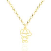 Corrente Portuguesa Com Pingente Menino Filho Em Ouro 18k 40 cm Corrente Portuguesa Com Pingente Menino Filho Em Ouro 18k 40 cm