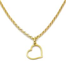 Corrente Portuguesa Em Ouro 10k 40cm com Pingente Coração Vazado Colar Cordão Gargantilha Feminina Elo Português Corrente Portuguesa Em Ouro 10k 40cm com Pingente Coração Vazado Colar Cordão Gargantilha Feminina Elo Português