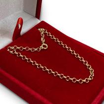 Corrente Portuguesa Feminina Em Ouro 18k 40cm Colar Cordão Gargantilha Elo Português Corrente Portuguesa Feminina Em Ouro 18k 40cm Colar Cordão Gargantilha Elo Português