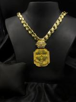 Corrente Poze 12mm Moeda antiga + Pingente Do Chefin