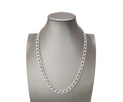 Corrente Prata 925 9,5mm Maciça Grossa Grumet 60cm Masculina