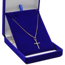 Corrente Prata 925 Banhada ouro 18k Veneziana 70cm + Cruz PL