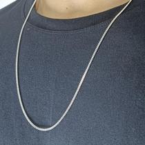 Corrente Prata 925 Masculina Fina 3mm Cordão Grumet 70cm Escama de peixe