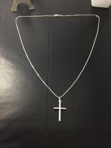 Corrente Prata Maciça 925 C/ Pingente Crucifixo 45cm Fc Corrente Prata Maciça 925 C/ Pingente Crucifixo 45cm Fc