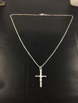 Corrente Prata Maciça 925 C/ Pingente Crucifixo 45cm Corrente Prata Maciça 925 C/ Pingente Crucifixo 45cm