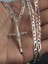 Corrente Prata Maciça 925 Masculina 70 Cm C/ Crucifixo - Lojas La&Ny