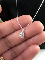 Corrente Prata Maciça 925 Ping Ponto Luz Gota 70cm Corrente Prata Maciça 925 Ping Ponto Luz Gota 70cm